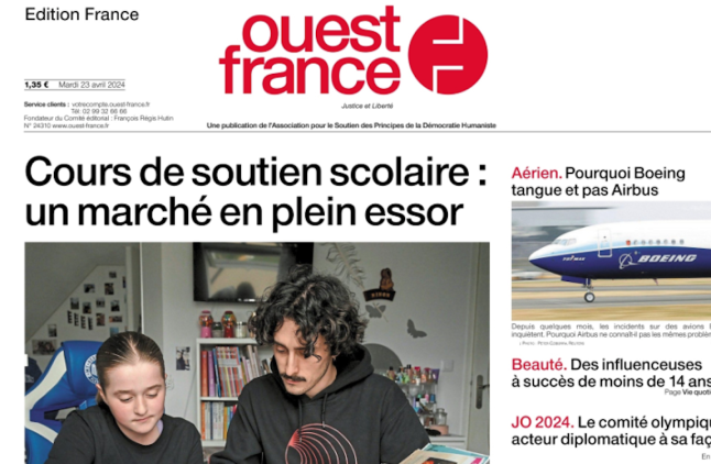 Une du journal "Ouest-France"