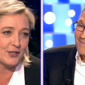 Marine Le Pen et Laurent Ruquier, sur le plateau de "On n'est pas couché".