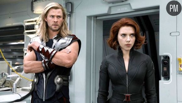 Chris Hemsworth et Scarlett Johansson dans "The Avengers"