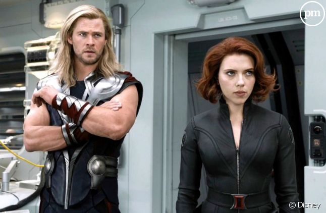Chris Hemsworth et Scarlett Johansson dans "The Avengers"