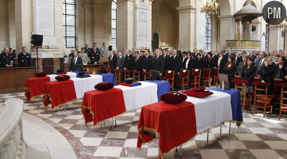 L'hommage aux soldats tués en Afghanistan, dans la cathedrale des Invalides le 14 juin 2012