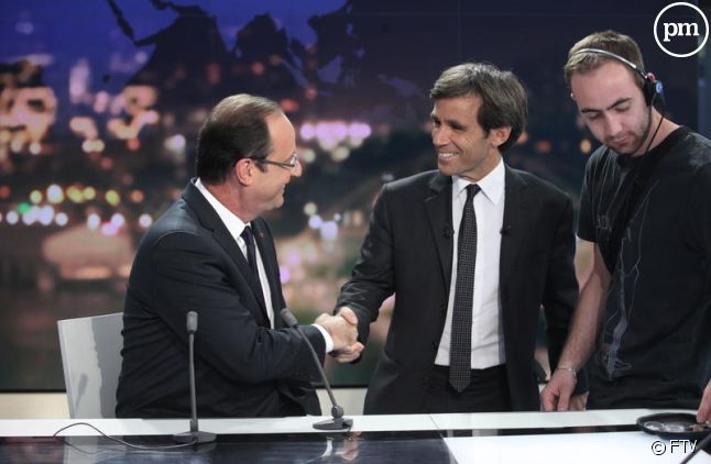 François Hollande interrogé par David Pujadas, le 29 mai 2012.