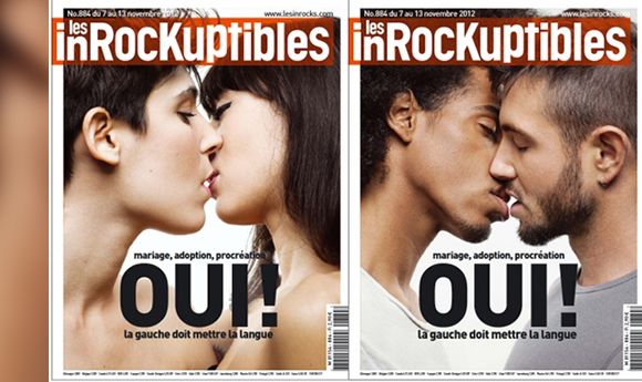 La double Une des Inrocks consacrée au mariage gay.