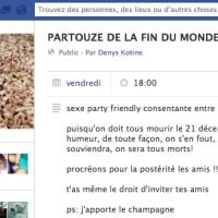 Des utilisateurs de Facebook organisent une "partouze de fin du monde" à Nice