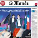 Le Monde célèbre la victoire de François Hollande, dans son édition du 8 mai 2012.