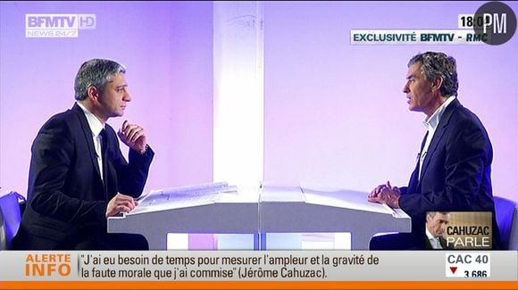 Jean-françois Achilli et Jérôme Cahuzac, sur BFMTV le 16 avril 2013.