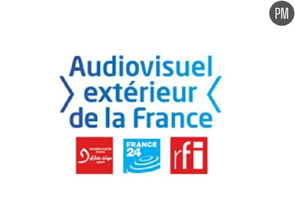 Logos de l'Audiovisuel extérieur de la France (AEF) et de certaines de ses filiales