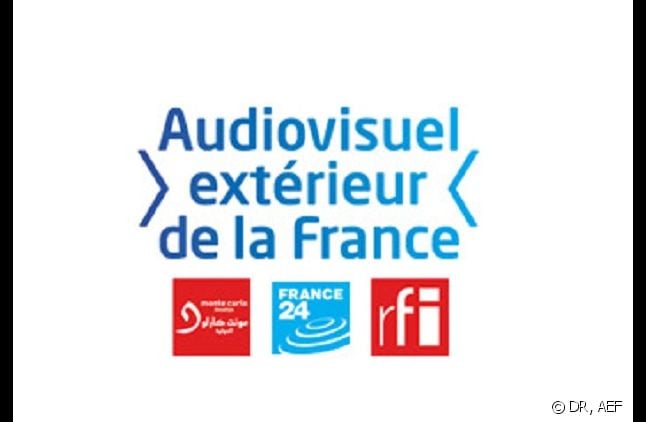 Logos de l'Audiovisuel extérieur de la France (AEF) et de certaines de ses filiales