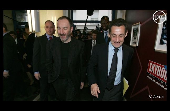 Pierre Bellanger et Nicolas Sarkozy à Skyrock en 2007