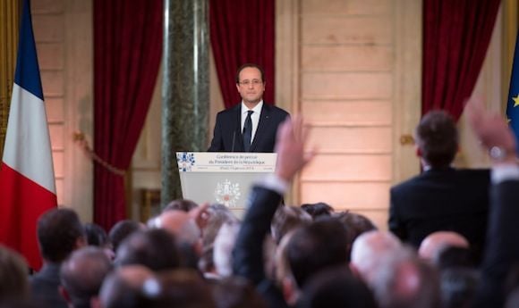 Salle comble pour la 3ème conférence de presse de François Hollande.