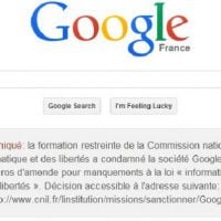 Google affiche sa condamnation par la CNIL sur sa page d'accueil