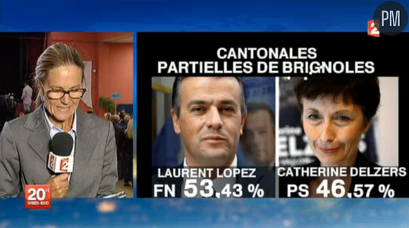 Sur France 2, Catherine Delzers est candidate PS et non UMP