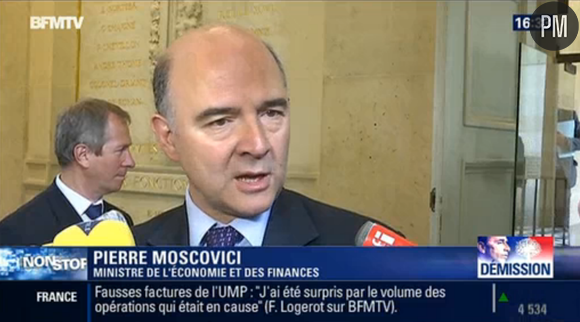 Sur BFMTV, le 27 mai, Pierre Moscovici est toujours ministre de l'économie et des finances. Poste qu'il n'occupe plus depuis deux mois.