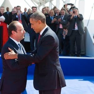 Barack Obama et François Hollande lors du 70e anniversaire du Débarquement