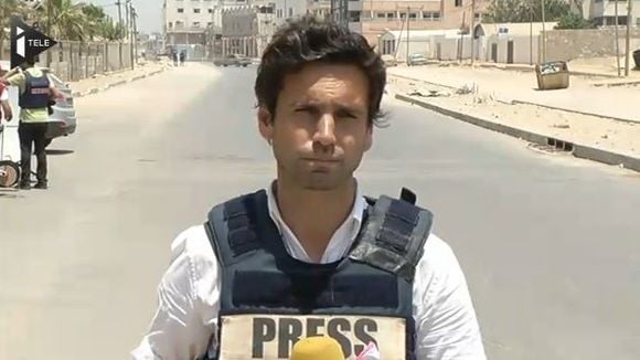 Gaza : un journaliste d'i-TELE surpris par une frappe israélienne juste avant un duplex