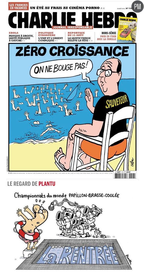 La Une de Charlie Hebdo et du Monde.