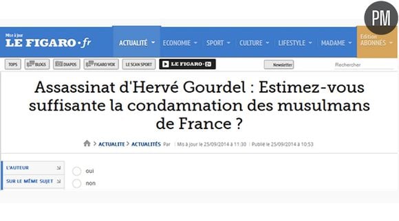 Le sondage mis en ligne sur LeFigaro.fr avant d'etre retiré.