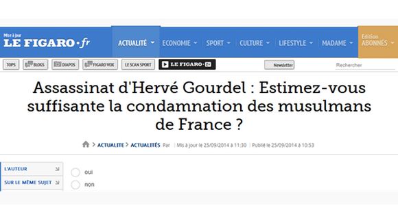 Assassinat d'Hervé Gourdel : "Le Figaro" retire un sondage polémique