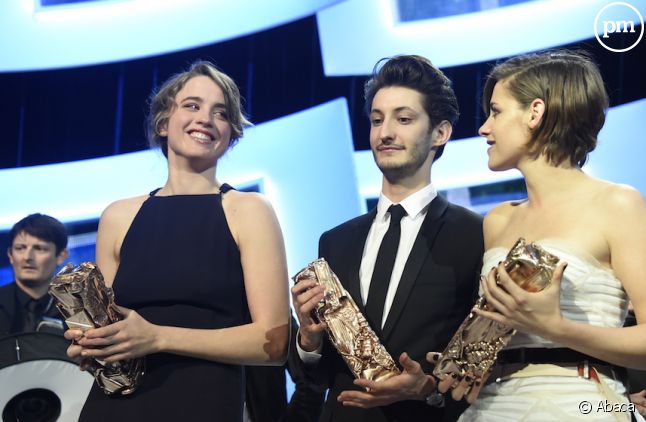 Adèle Haenel, Pierre Niney et Kristen Stewart lors de la 40ème Cérémonie des César