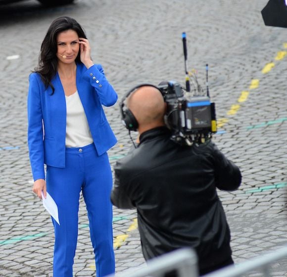 Marie Drucker, lors du défilé 14 juillet 2014.