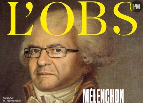 Jean-Luc Mélenchon grimé en Robespierre à la Une de "L'Obs".