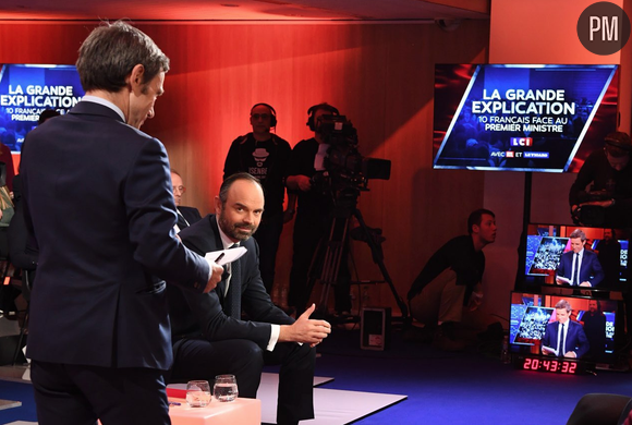 Edouard Philippe dans les locaux de TF1 le 13 février 2019