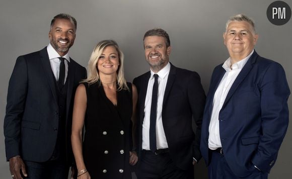 Habib Beye, Laure Boulleau, Hervé Mathoux et Pierre Ménès.