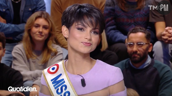 Eve Gilles (Miss France 2024) dans "Quotidien" sur TMC le lundi 18 décembre 2023.