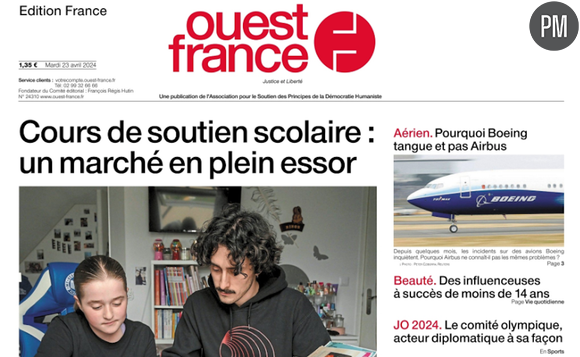 Une du journal "Ouest-France"