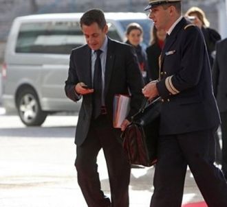 Nicolas Sarkozy en déplacement.
