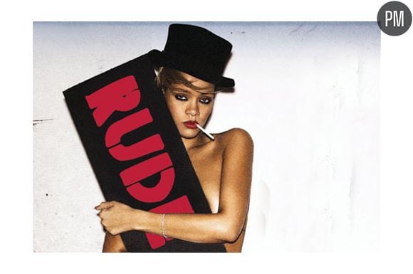 Rihanna sur la pochette de "Rude Boy"