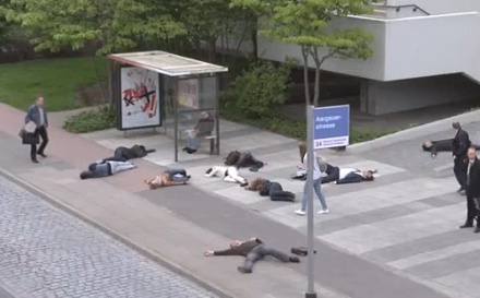 Un flashmob choc contre le nucléaire en Suisse (vidéo)