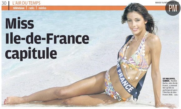 "Le Parisien" révèle que Miss Ile-de-France a rendu son écharpe