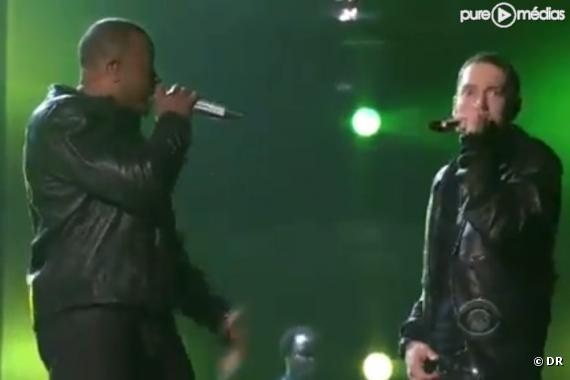 Dr Dre et Eminem sur la scène des Grammy Awards 2011