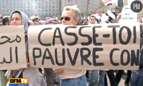 Un manifestant en Egypte, le 1er février 2011