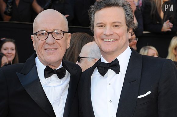 Geoffrey Rush et Colin Firth. La 83ème cérémonie des Oscars à Los Angeles le 27 février 2011.