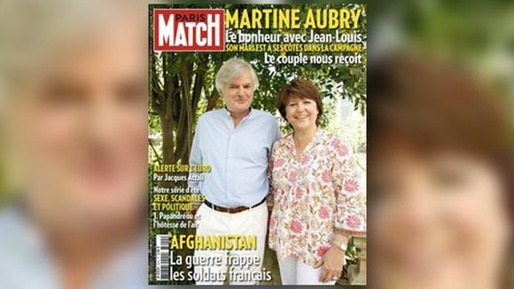 Martine Aubry pose pour Paris Match avec son mari