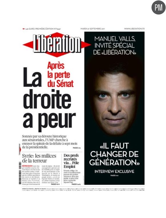 Manuel Valls à la Une de "Libération" le mardi 27 septembre 2011