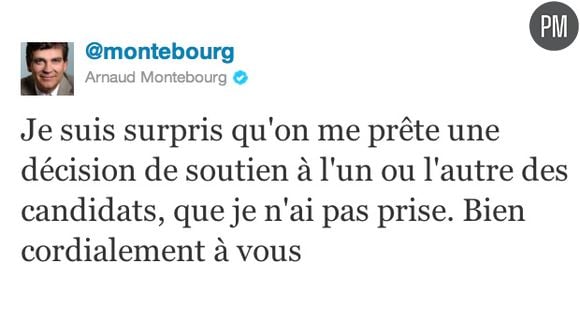 Le tweet d'Arnaud Montebourg.