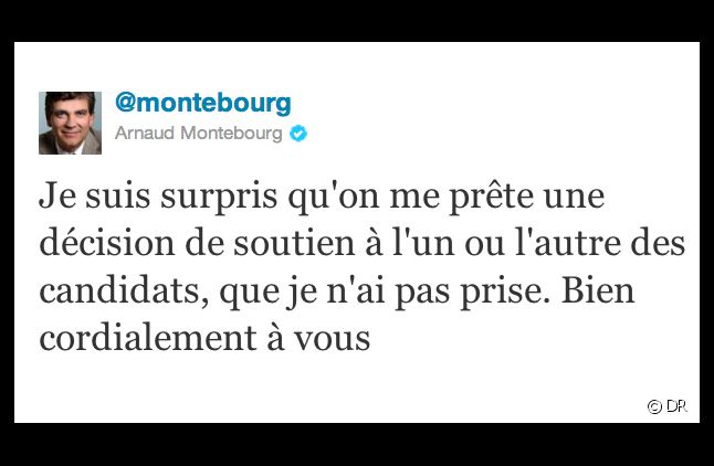 Le tweet d'Arnaud Montebourg.