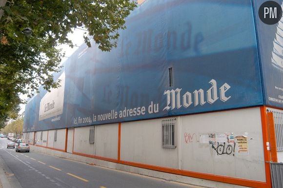 Les travaux du siège du "Monde", à Paris en 2004