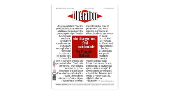 La Une de Libération du mardi 3 janvier 2012