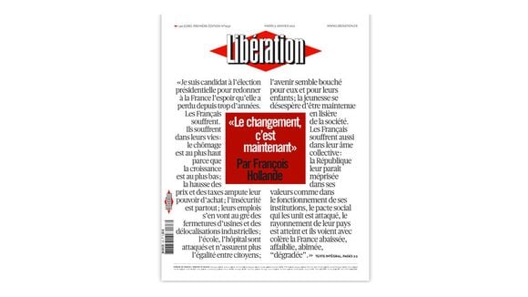 Après François Hollande, Libération offrira sa Une à d'autres candidats