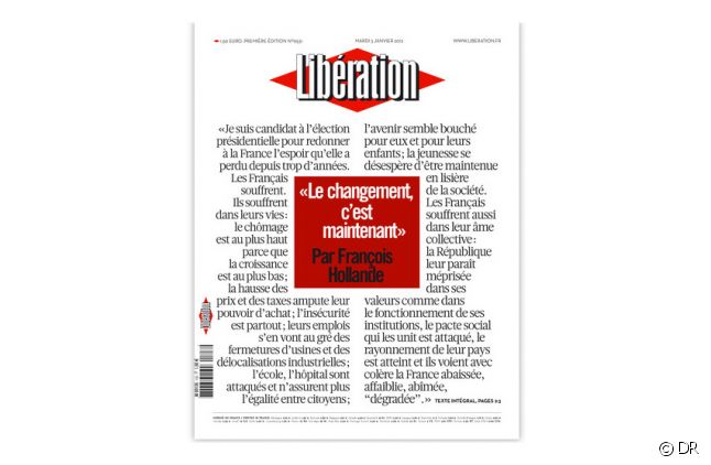 La Une de Libération du mardi 3 janvier 2012