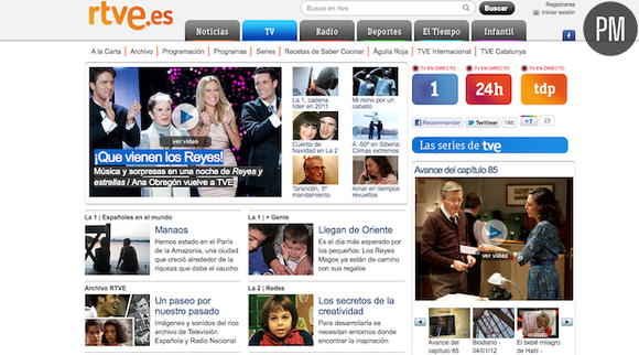 Le site web de la RTVE