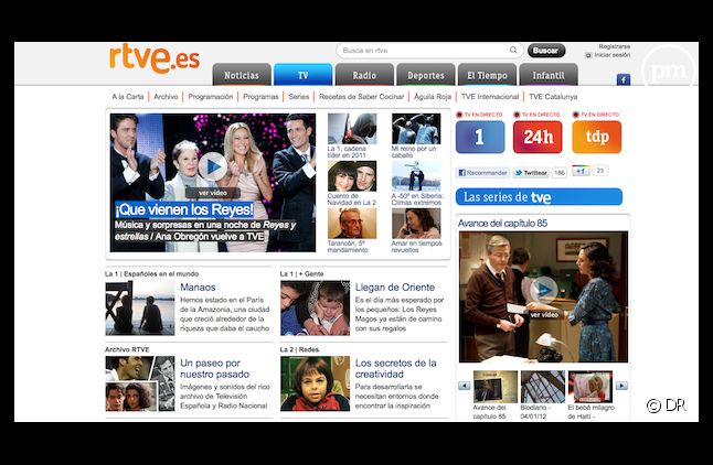 Le site web de la RTVE