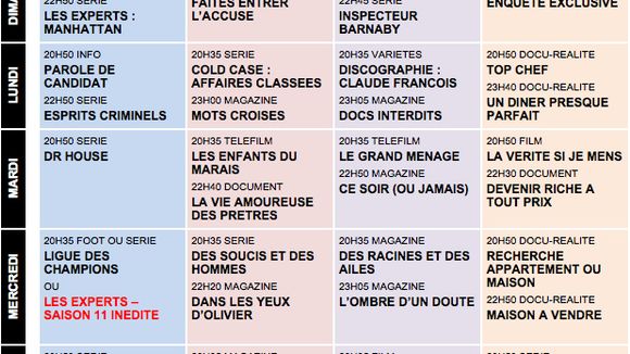 Tous les programmes de la télé du 3 au 9 mars 2012