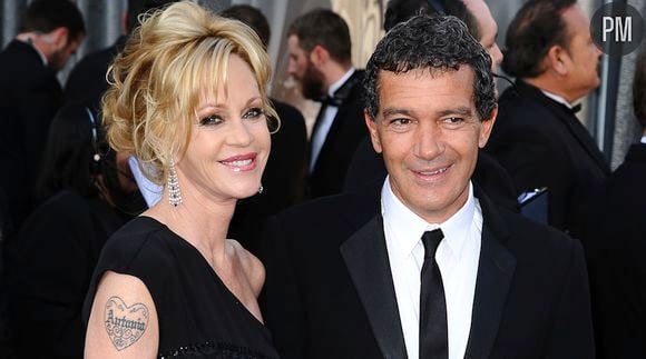 Melanie Griffith et Antonio Banderas sur le tapis rouge des Oscars 2012