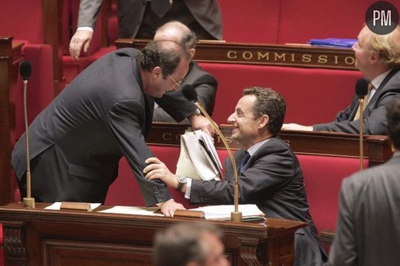 François Hollande et Nicolas Sarkozy, en octobre 2005.