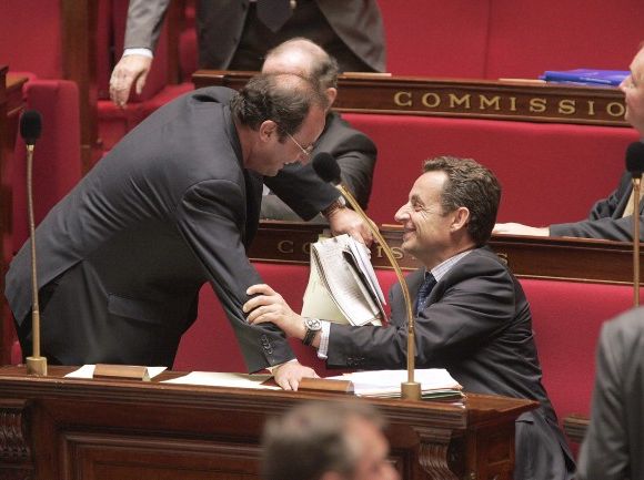 François Hollande et Nicolas Sarkozy, en octobre 2005.